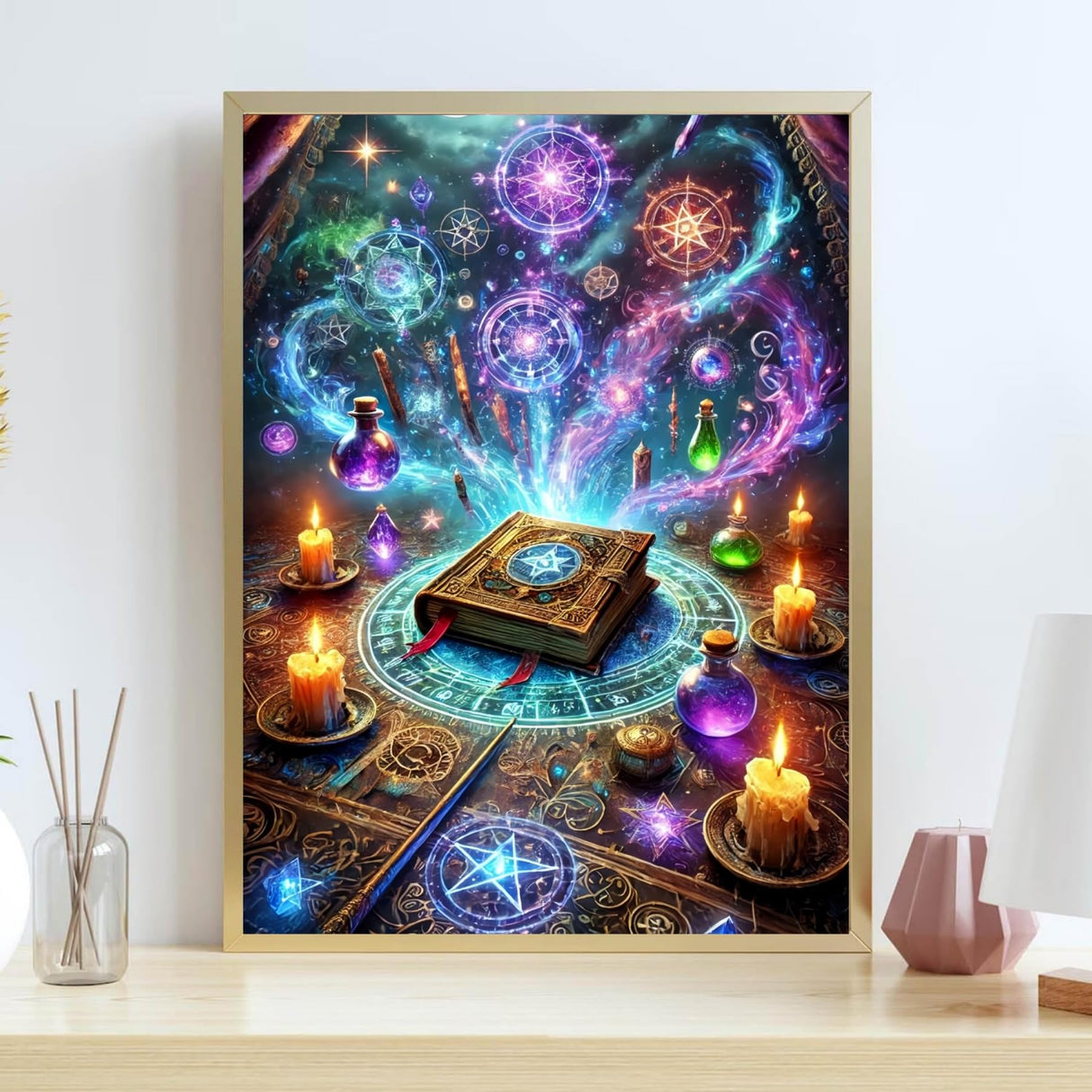 puonidwo Halloween Diamond Painting Kits for Adults, Magic Diamond Art Kits for Beginners, Book DIY Full Drill Paint with Diamond, Home Wall Decor 12 x 16 Inch puonidwo