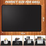 Rumlick 75 x 48 inch Under Grill Mats for Outdoor Grill, Oil and Waterproof, Double-Sided Fireproof Mat Fire Pit Mat Fireplace Mat Outdoor BBQ Mat for Protecting Deck and Lawn rumlick