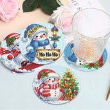 8 PCS Christmas Diamond Art Coasters Kit, Snowman Diamond Painting Coasters with Holder, Winter Diamond Art Kits for Adults Beginners, Arts and Crafts Supplies tigdtiu