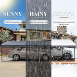 EROMMY 20x40 FT Metal Carport, Heavy Duty Car-Shelter with Galvanized Steel Roof and Frame, Sturdy Car-Shed in All Weathers, Easy Assembly Car-Canopy for 2 Cars, SUV, Tractors and Boat, Gray EROMMY