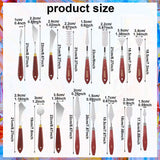 Honoson 16 Pieces Painting Knife Set Stainless Steel Palette Knife Set Draw Mixing Scraper Pallet Spatula with Wooden Handle for Oil Painting Accessories Acrylic Color Mixing Supplies (Red) Honoson
