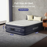 VOSSER Air Mattress Full with Built in Pump,18''Inflatable Mattress of Upgraded Vertical Beams,Self Inflatable/Deflation Blow Up Mattress in 3 Mins,Flocked Top Airbed with Carry Bag for Home, Camping VOSSER