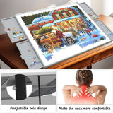 Puzzle Board 1500 Pieces,Jigsaw Puzzle Board with Adjustable Tilting Pole,Jigsaw Puzzle Board with Drawers,Grey Tilting Puzzle Board with Cover,Puzzle Storage,Puzzle Tray Doerpuz