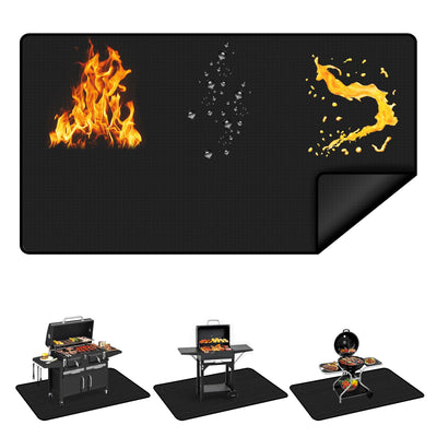 OFASIZEN 89.5 x 49.5 Inch Grill Mats for Outdoor Grill, Double-Sided Fireproof Deck and Patio Protector Mat