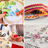 LOKUNN Embroidery Floss Organizer, 5 Color Plastic Floss Bobbin, Cross Stitch Thread Organizer and Storage, Floss Cards with 20 Holes and Label, Craft DIY Embroidery LOKUNN