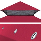 BenefitUSA Canopy ONLY 10'X10' Replacement Gazebo Canopy top Patio Pavilion Cover Sunshade plyester Double Tiers-Burgundy BenefitUSA