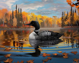 ZUVRDIAI Loons Swimming Lake Paint by Numbers Kit Paint by Numbers DIY Acrylic Drawing Paintworks Artwork Adults Beginners 16 x 20Inch ZUVRDIAI