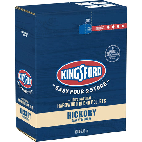 Kingsford 100% Natural Hickory Hardwood Blend Pellets - For All BBQ Grills & Smokers, 18 lbs Kingsford