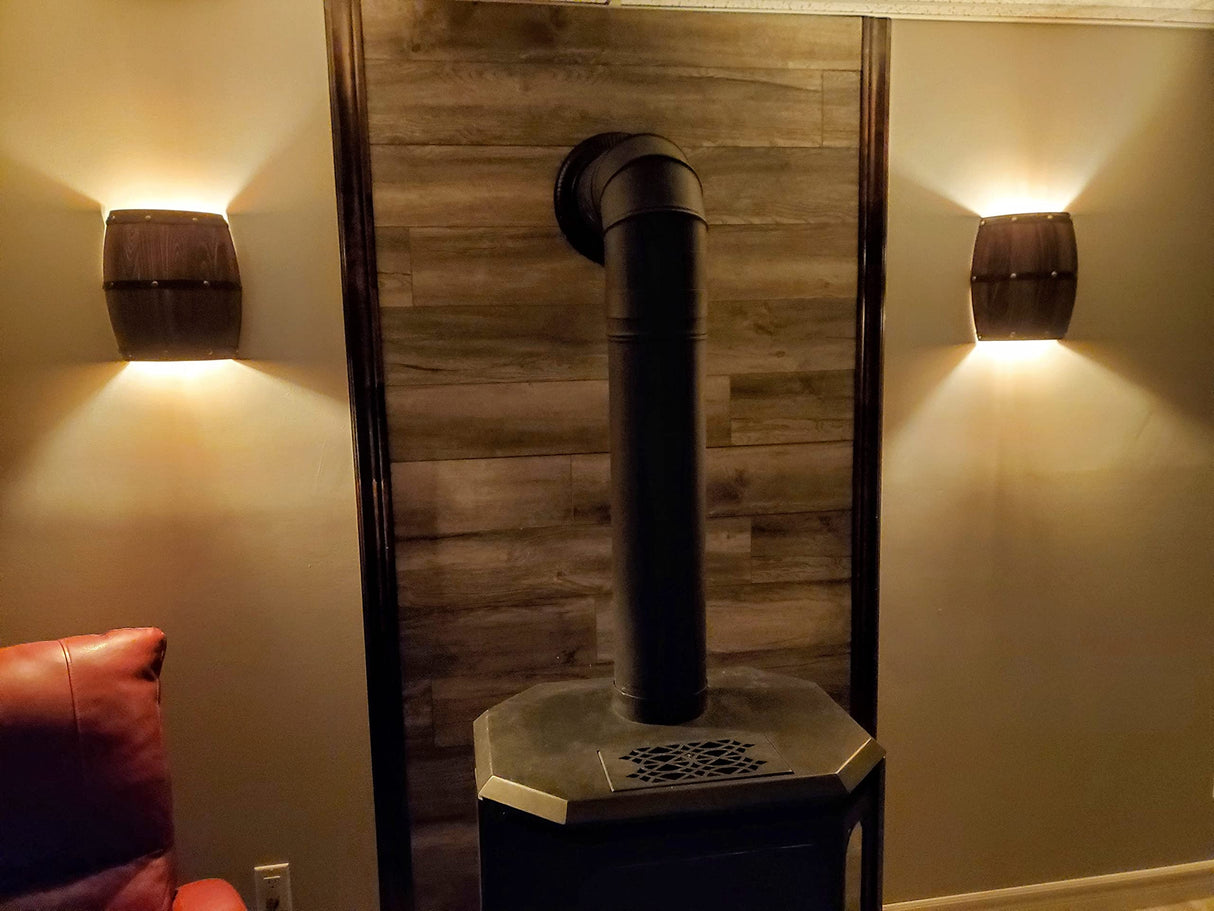 Newrays Antique 2 Pack Wood Wine Barrel Wall Sconce Lighting Fixture Up and Down Indoor Wall Lamps for Bar Area Steampunk Theme Newrays