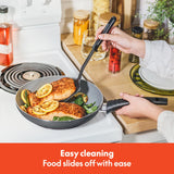 BELLA Nonstick Cookware Set with Glass Lids - Aluminum Bakeware, Pots and Pans, Storage Bowls & Utensils, Compatible with All Stovetops, 21 Piece, Black BELLA