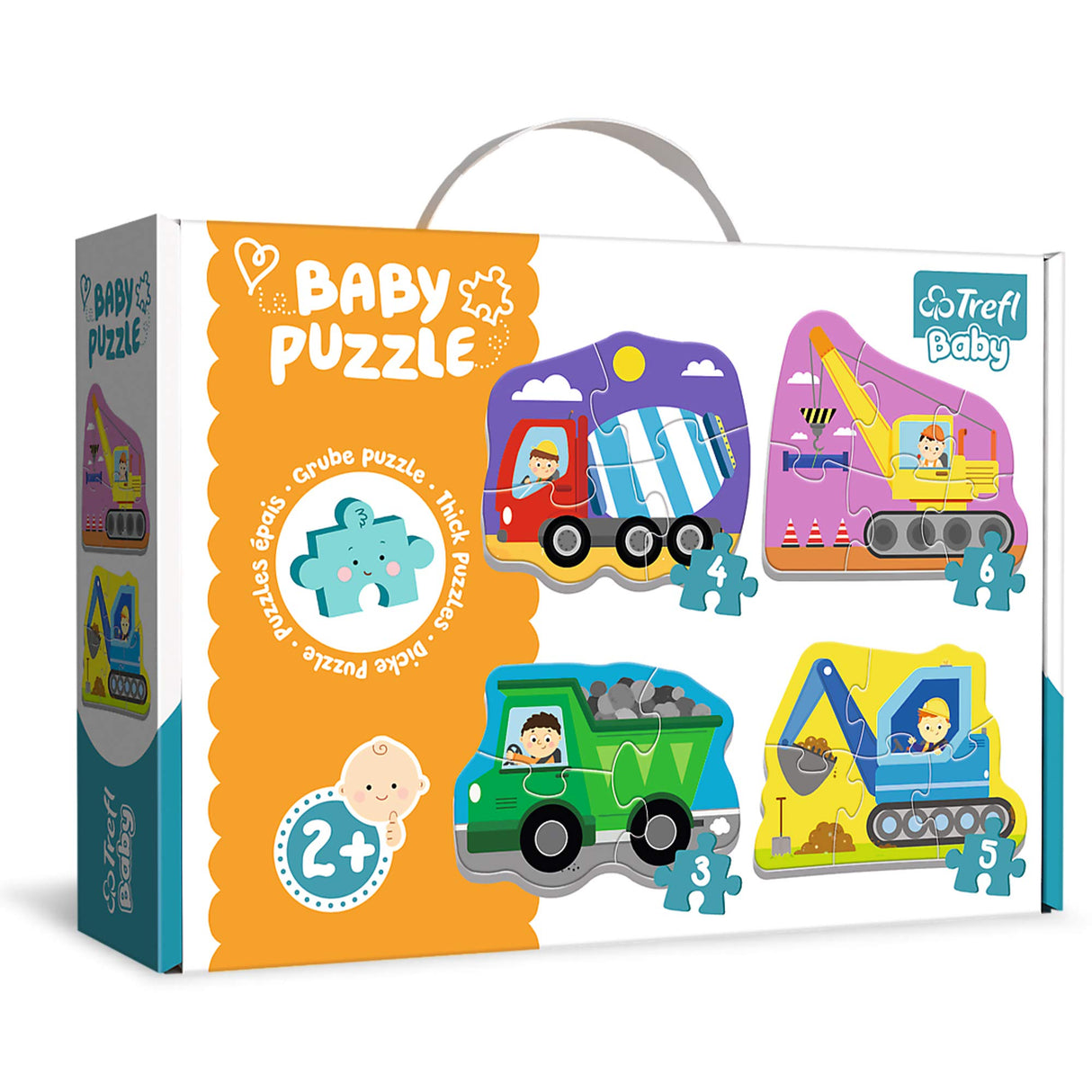 Trefl Vehicles on The Construction site 4in1 Jigsaw Puzzle Baby Classic DIY Puzzle, Creative Fun, Classic Puzzle for Adults and Children from 2 Years Old Trefl