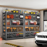 ErgoNova 72''H Garage Shelving Heavy Duty Shelving Units, 4000LBS Ultra-Large Capacity Adjustable 5 Tier Metal Storage Shelves for Kitchen, Warehouse and Basement, 47.2''Wx23.6''Dx72''H, Black ErgoNova