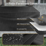 Aoxun 7 Piece Patio Furniture Set with Wide Armrests & 44” Fire Pit Table Wicker Rattan Outdoor Sectional Sofa Set with Coffee Table and Thickened Cushions, Brown/Beige(Waterproof Cover Included) Aoxun