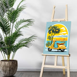 Auremi Landscape Paint by Number Kits with Framed, DIY Car Paint by Number Canvas for Adults, Easy Acrylic in Canvas with Brushes for Decor 20x30cm Auremi