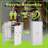 UNICOLY Armoire Wardrobe Closet with Doors, 71'' Wardrobe Cabinet with Hanging Rod, Metal Closet with 2 Adjustable Shelves for Bedroom School, Employee, Gym, Armarios De Ropa para Dormitorio, White UNICOLY