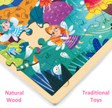 MoinKidz Wooden 48-Piece Jigsaw Puzzle for Kids Ages 3-5, Fairy Night, Includes Tray, Develops Hand-Eye Coordination & Problem-Solving Skills MoinKidz