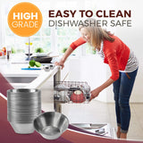 Fit Meal Prep [24 Pack] 1.5 oz Stainless Steel Dipping Sauce Cups, Reusable Metal Ramekins, Commercial Grade Condiment Bowls, Individual Portion Cups, Small Round Au Jus Cup for Home, Restaurant Fit Meal Prep