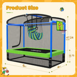 Zupapa 5 in 1 Rectangle Kids Trampoline 6FT with Hammock Chair, Basketball Hoop, and Safety Net - Indoor/Outdoor Heavy-Duty Square Trampoline for Toddlers Ages 3-6, 220LBS Capacity Zupapa