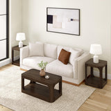 Plank+Beam Small Forma Coffee Table, Solid Wood 40 Inch Modern Coffee Table with Shelf, Contemporary Center Table with Storage Space, Rectangle Tea Table with Storage, Walnut Plank+Beam