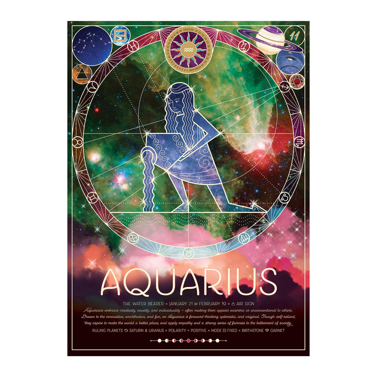 Cobble Hill 500 Piece Zodiac Puzzle - Aquarius - Sample Poster Included Cobble Hill Puzzle Company Ltd.