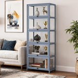 Magshion Display Cabinet, 5-Tier Corner Shelf with Acrylic Doors, 67.5" Tall Curio Display Case, Showcase, Storage Shelf, for Living Room, Bedroom, Playroom, White, 12.5" D x 23" W x 67.5" H Magshion