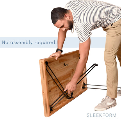 Sleekform Folding Desk Lightweight Portable Wood Table, Small Wooden Foldable No Assembly Required - WoodArtSupply