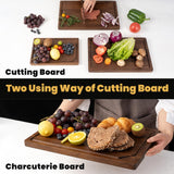 17” Walnut Cutting Board, Wooden Cutting Boards for Kitchen, Large Butcher Block Cutting Board, Large Cutting Board, Wood Cutting Boards for Kitchen with Juice Groove and Handles, Gift for Christmas Heimlove