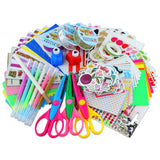 SICOHOME Scrapbook Supplies Kit - Bullet Junk Journaling Scrapbooking Set with Stationery Paper Stickers Tapes Scissors Markers - Birthday Gift Love Craft for Starter Kid Girl Women Adults SICOHOME