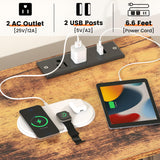 Frmobepts 59.1" W Dresser for Bedroom with Hanging Rack, 8 Drawer Dresser with LED Lights & Charging Station, Fabric Dressers with Portable Wheels,Metal Frame, Wooden Top (Rustic Brown) Frmobepts