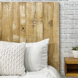 Barn Walls Boho Whitewash Headboard, Bohemian Design, Solid Wood Headboard, Floating Panels, Wall Mount, Adjustable Height, Easy Assembly, King Size Barn Walls