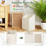 Giantex Tilt Out Laundry Hamper, Bamboo Laundry Storage Cabinet with Removable & Foldable Fabric Bin, Top Shelf, Laundry Basket Organizer for Bathroom, Laundry Room, Living Room, Bedroom, Natural Giantex