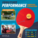 JOOLA Family Premium Table Tennis Bundle Set - 4 Regulation Ping Pong Paddles, 10 Training 40mm Ping Pong Balls, and Carrying Case - For Training and Recreational Play - Indoor and Outdoor Compatible JOOLA