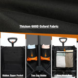 Collapsible Wagon, Grocery Wagons Carts Foldable Utility Wagon with All-Terrain Wheels, Cup Holders, Pockets for Grocery Shopping, Sport, Camping, Garden, Outdoor Biange