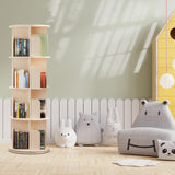 Cuguords 360 Display Rotating Bookshelf Tower, Spinning Bookshelf, 4 Tier Revolving Bookcase for Kids&Adults, Rotating Bookcase for Bedroom, Living Room,Solid Wood Bookshelf Organizer for Small Space Cuguords