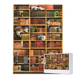 RECHIATO Jigsaw Puzzles for Adults,Jigsaw Puzzles 1000 Piece for Adults,Cat Jigsaw Puzzles for Adults 1000 Pieces and up, for Family Members and Friends, for Women&Mon, Library RECHIATO