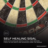 Accudart Armada Bristle Dartboard Cabinet Set - Official Size 18" x 1.5" - Self Healing Genuine Sisal - Wall Mount Cabinet Set - Round Spider Wires Reduce Bounce Outs - Rotatable Metal Number Ring Accudart