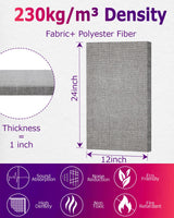 BUBOS 4 PCS Acoustic Panels,24''x12'' Fabric Soundproof Wall Panels,Self-adhesive Sound Absorbing Panels for Studios, Office, Home Theater (Dark Grey) BUBOS