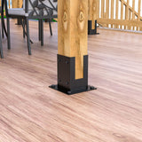 Wilkblck 4×4" Post Base 4PCS Stainless Steel Brackets Woodworks Pergola Kit Deck Post Base Railing Flange Anchor Wood Stand Kit Bolt Down Bracket Kit for 4x4 Lumber Wilkblck