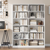 FACBOTALL Bookshelf and Bookcase, 6-Tier Double Wide Bookshelves,Freestanding Display Storage Shelves, Tall Bookcases for Home Decor Bedroom, Living Room, Home Office,White FACBOTALL