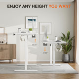 Furmax Electric Standing Desk, 59 x 24 Inches Height Adjustable Desk with Wheels, Home Office Computer Desk with Management Box (White) Furmax