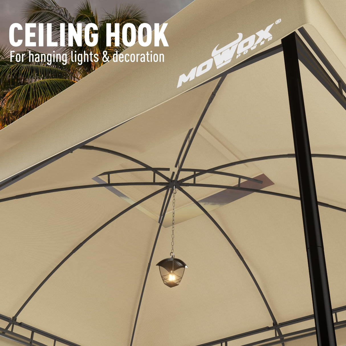 MOWOX POWER 10 x 12' Gazebo with Waterproof Double Vent Roof, Easy-Set up Gazebo with Mosquito Netting, Outdoor Gazebo for Garden, Backyard and Lawns (Khaki). MOWOX POWER