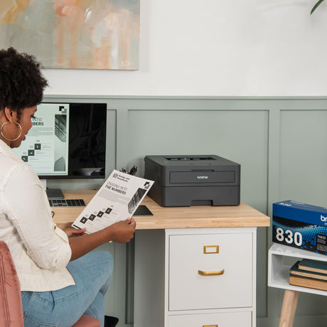Brother HL-L2400D Compact Monochrome Laser Printer with Duplex Printing, USB Required (Cable not Included), Black & White Output Brother