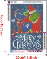 Clendo Christmas Diamond Painting Kits for Adults,Grinch Diamond Art for Adults Beginner,Diamond Dots Gem Art for Aesthetic Home Decor12x16Inch Clendo