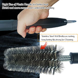 BBQcuker Grill Brush with Scraper, BBQ Cleaning Brush for Outdoor Grill, Grill Cleaner with Stainless Steel Scraper and Bristles,18" Grill Accessories with Stainless Steel Hanger and Plastic Handle BBQCuker