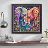 Elephant Diamond Art Kits for Adults-DIY 5D Elephant Diamond Painting Kits for Adults Beginners, Full Drill Paint by Diamonds Art Painting Flowers Crafts for Home Wall Art Decor 14x14in croshom