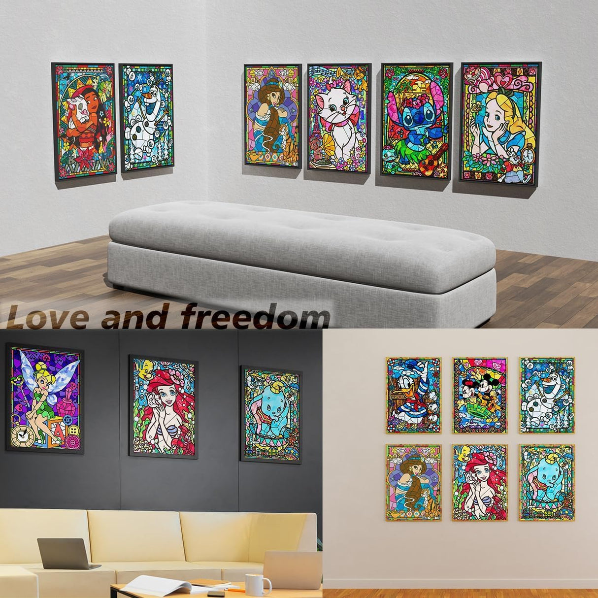 FFPTBNYX 12 Pack Diamond Painting Kits for Adults 5D Full Drill Diamond Art Paint with Round Diamonds DIY Gem Painting Kit for Home Wall Decor Gifts(12" x 16") FFPTBNYX