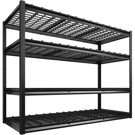 REIBII 60" W Garage Shelving, Storage Shelves 2500LBS Adjustable 4-Tier Heavy Duty Metal Shelving for Storage Commercial Shelving Unit Industrial Shelf for Garage,School, 60" W*60" H*24" D - WoodArtSupply