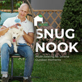 Econohome Hanging Egg Chair with Stand - Indoor/Outdoor Swing Hammock Chair with Plush, Washable Cushions, 350LBS Capacity, Ideal for Relaxation in Bedrooms, Balconies, Gardens, and Patios EconoHome