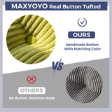 MAXYOYO Convertible Sofa Bed, Pull Out Loveseat Sleeper Sofa, 2 in 1 Folding Couch Bed, Fold Out Floor Couch with Pillows for Living Room Bedroom Lounge, Green MAXYOYO