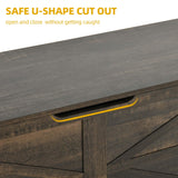 DWVO Storage Bench, Farmhouse Storage Chest with 2 Safety Hinges, 39.4" Retro Wooden Storage Organizer, Shoe Bench for Entryway, Bedroom, Living Room, Dark Rustic Oak DWVO